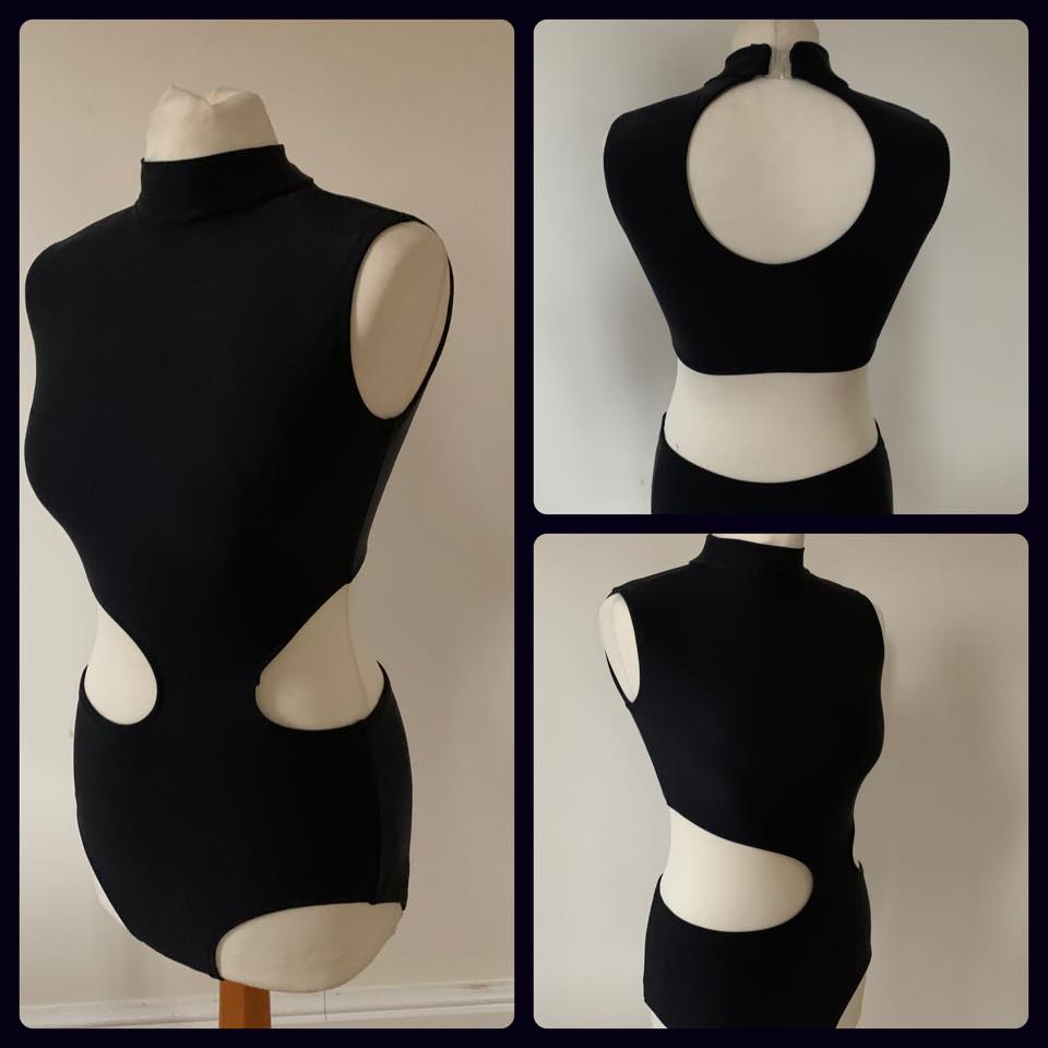 Leotard with cut out and keyhole back