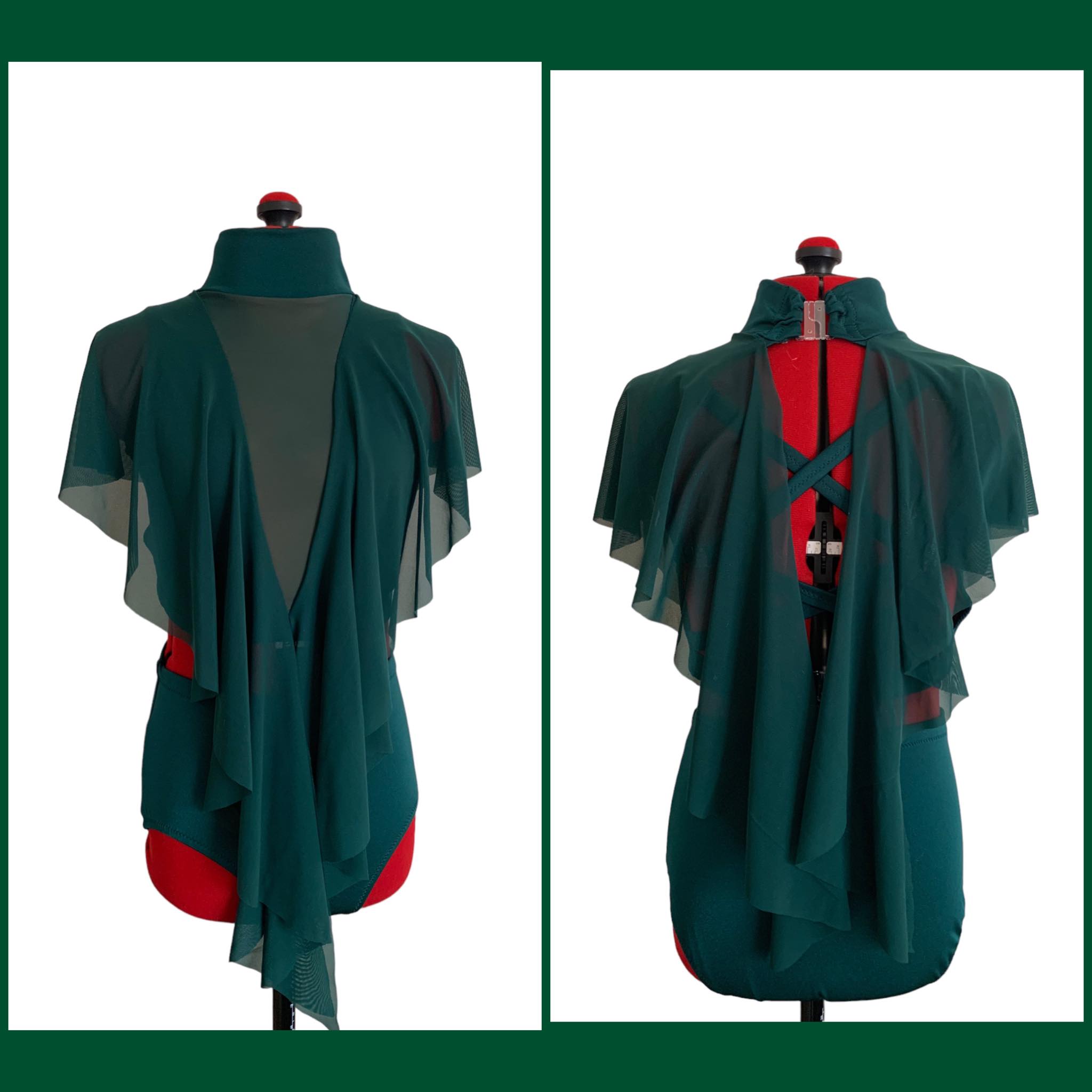 Ready to post drape 2 piece in forest green approx size 4/6