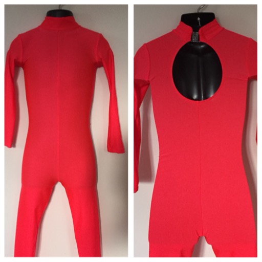 long sleeved, high neck, keyhole back beginner wear catsuit