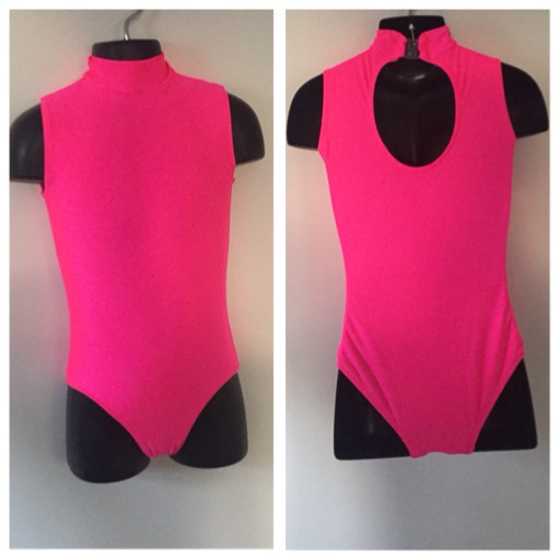 sleeveless, high neck, keyhole back beginner leotard