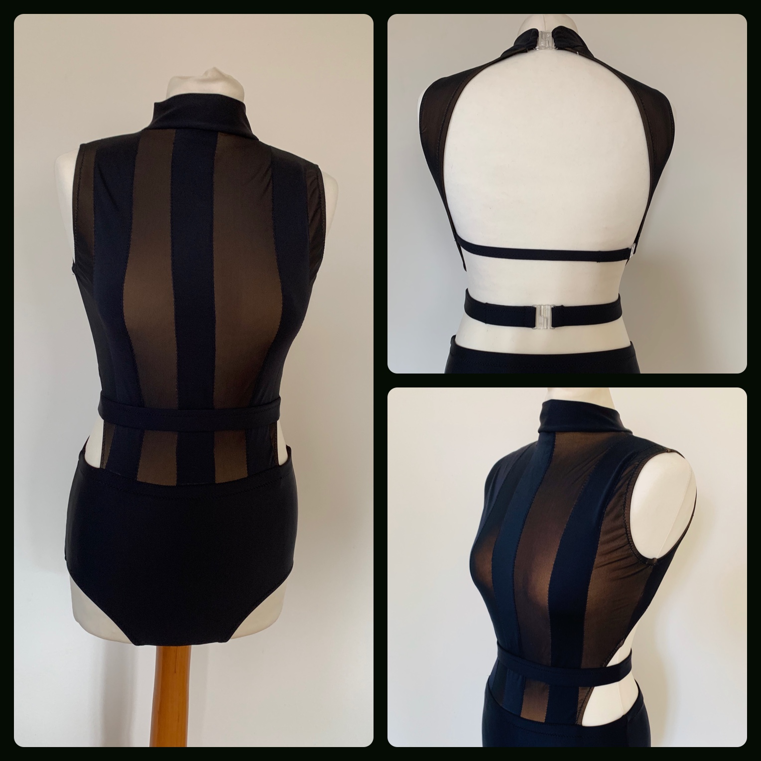 Lycra/mesh suit with belt