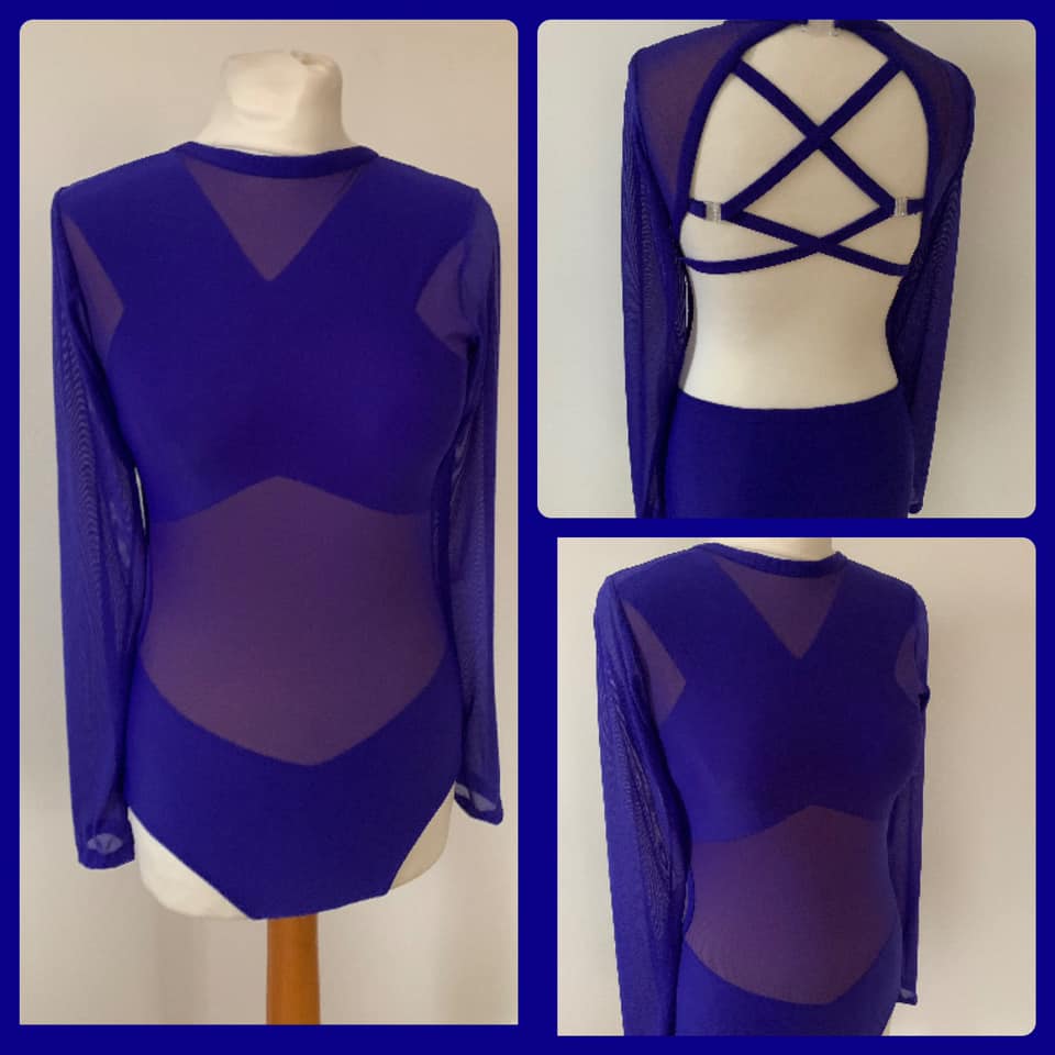 mesh and lycra leotard with cross detail