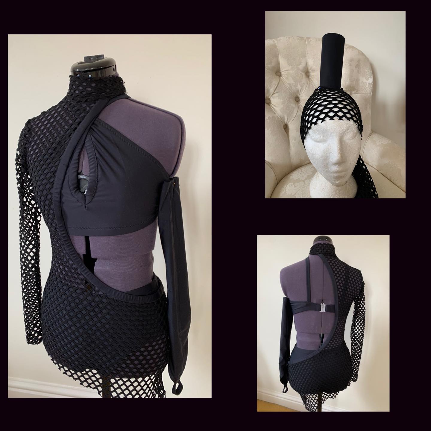 Fish net dress with lycra 2 piece, includes glove