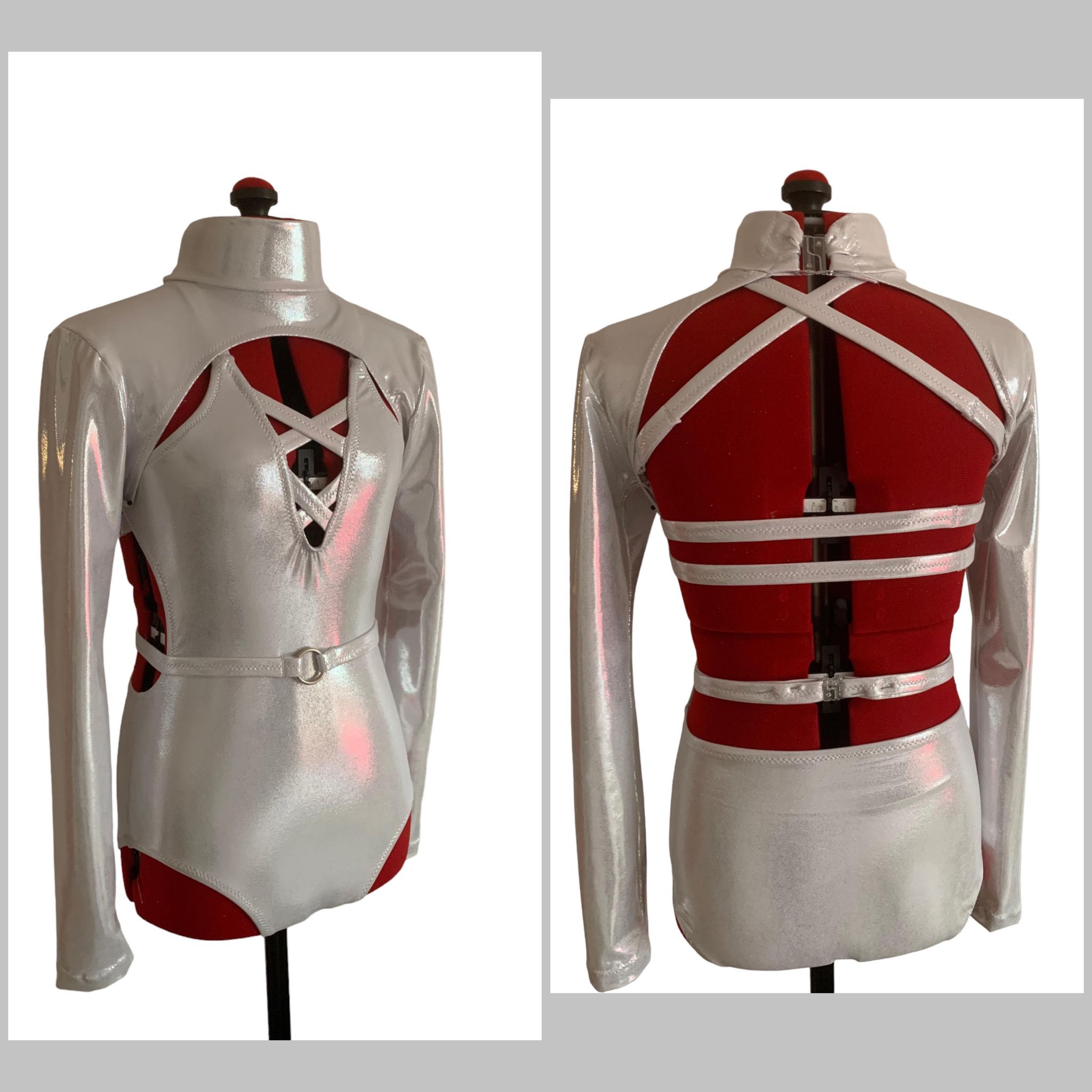 Metallic leotard with separate metallic jacket ( includes belt)