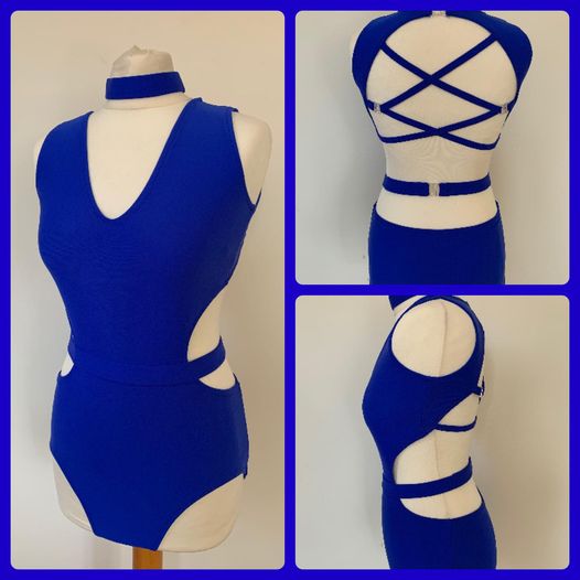 Lycra leotard with belt and neckband